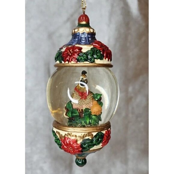 Christmas Ornament waterglobe lot of 4 Santa, Tree, Drummer, Partridge Kirkland - Picture 13 of 15